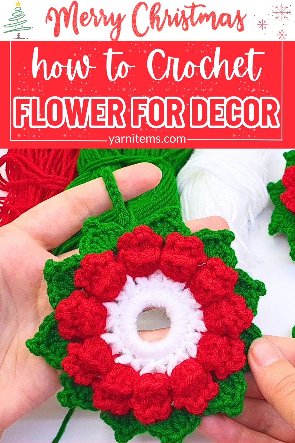 Crochet Christmas Flower For Holiday Decoration with Style