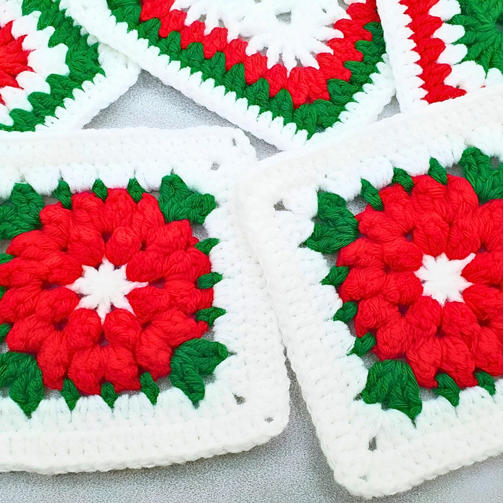 Crochet Christmas Granny Square Pattern For Blanket
