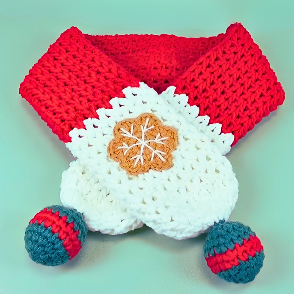 Crochet Christmas Scarf Tutorial With Beginner-Friendly Pattern