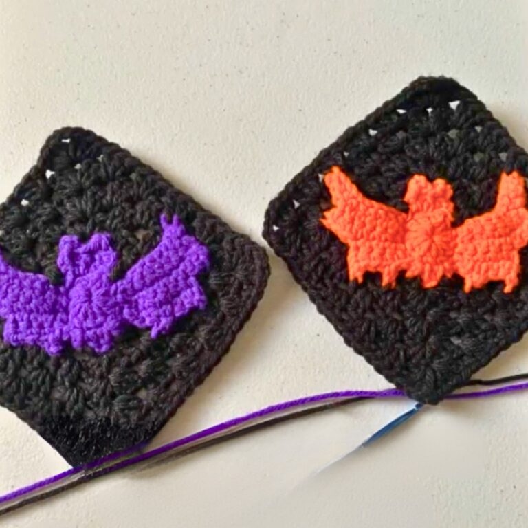 Crochet Halloween Bat Granny Square Pattern