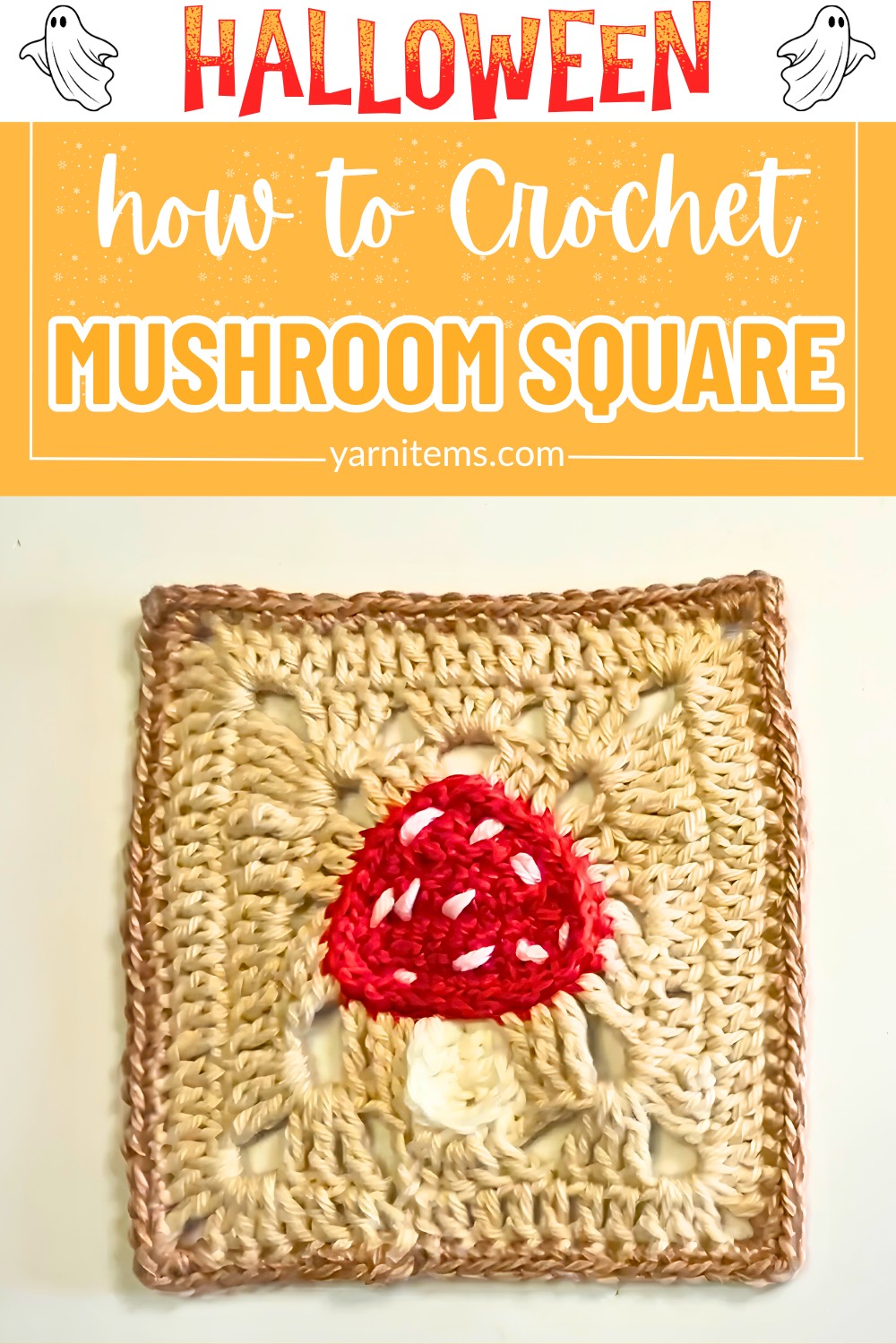 Crochet Mushroom Square Pattern With Cute and Simple Design