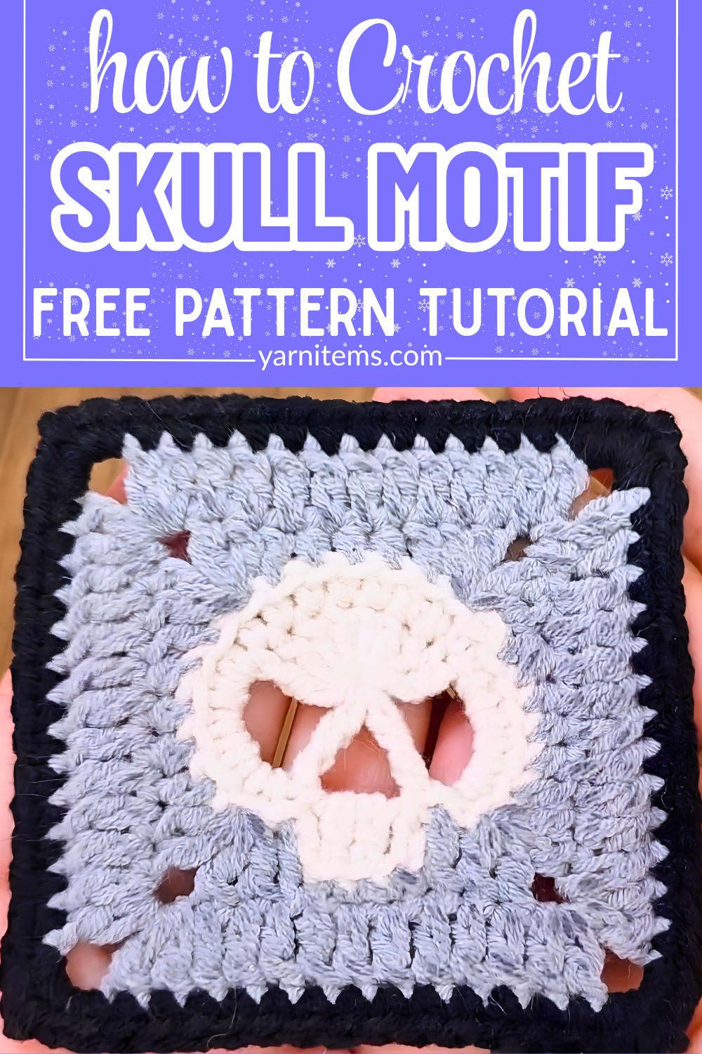 Crochet Skull Motif for Cute and Spooky Halloween Design