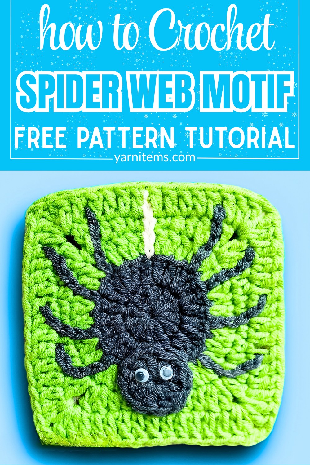 Crochet Spooky Spider Web Motif for Halloween Decor