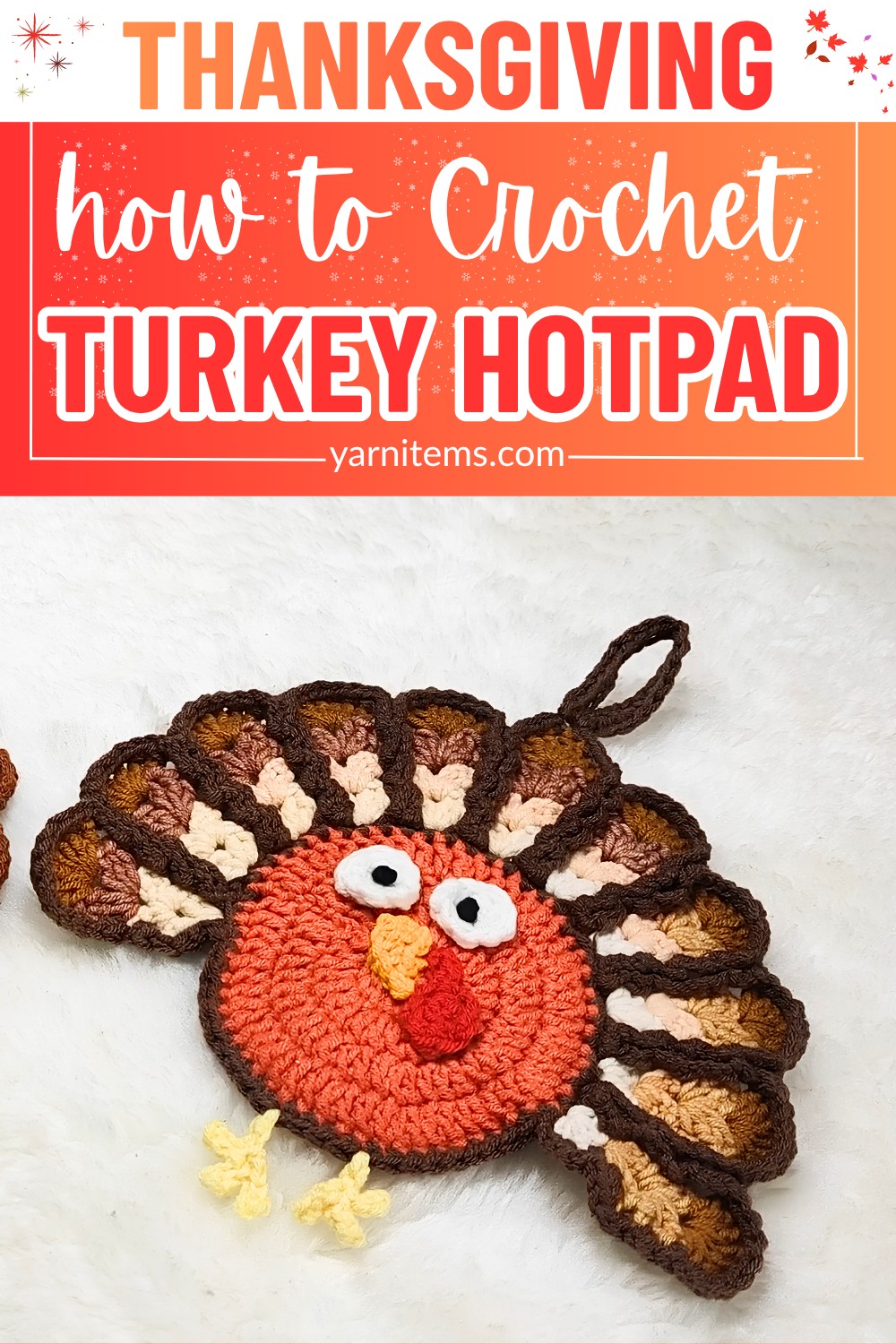 Cute and Functional Crochet Turkey Hotpad for Your Kitchen