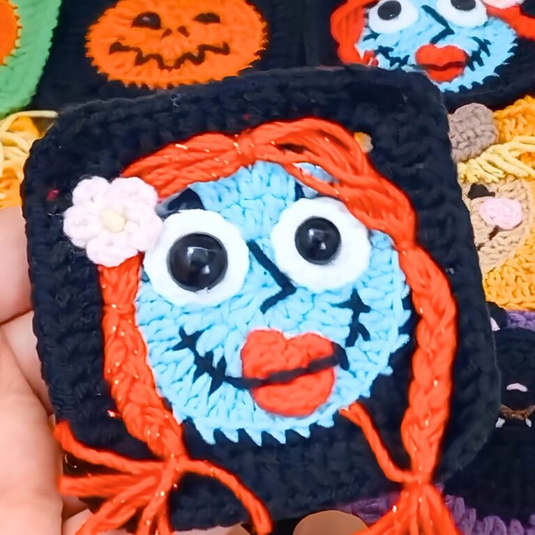 Easy Crochet Halloween Granny Square Tutorial with Sally Design