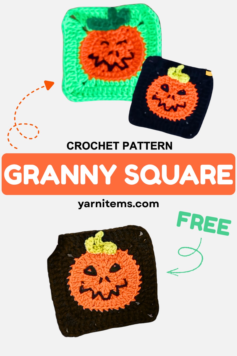 Easy Crochet Halloween Pumpkin Granny Square Tutorial