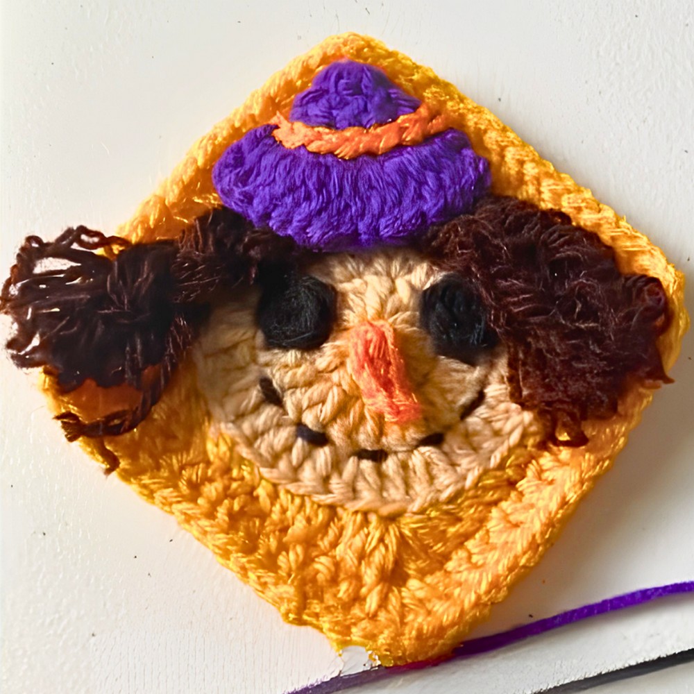 Easy Crochet Witch Granny Square Pattern for Halloween