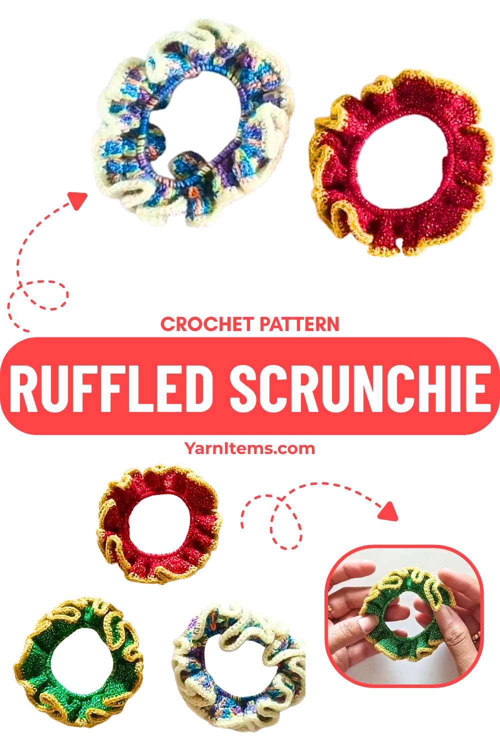 Easy & Stylish Crochet Ruffled Scrunchie Tutorial