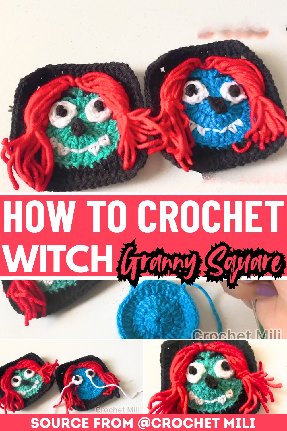 Spooky Crochet Witch Granny Square Halloween Pattern