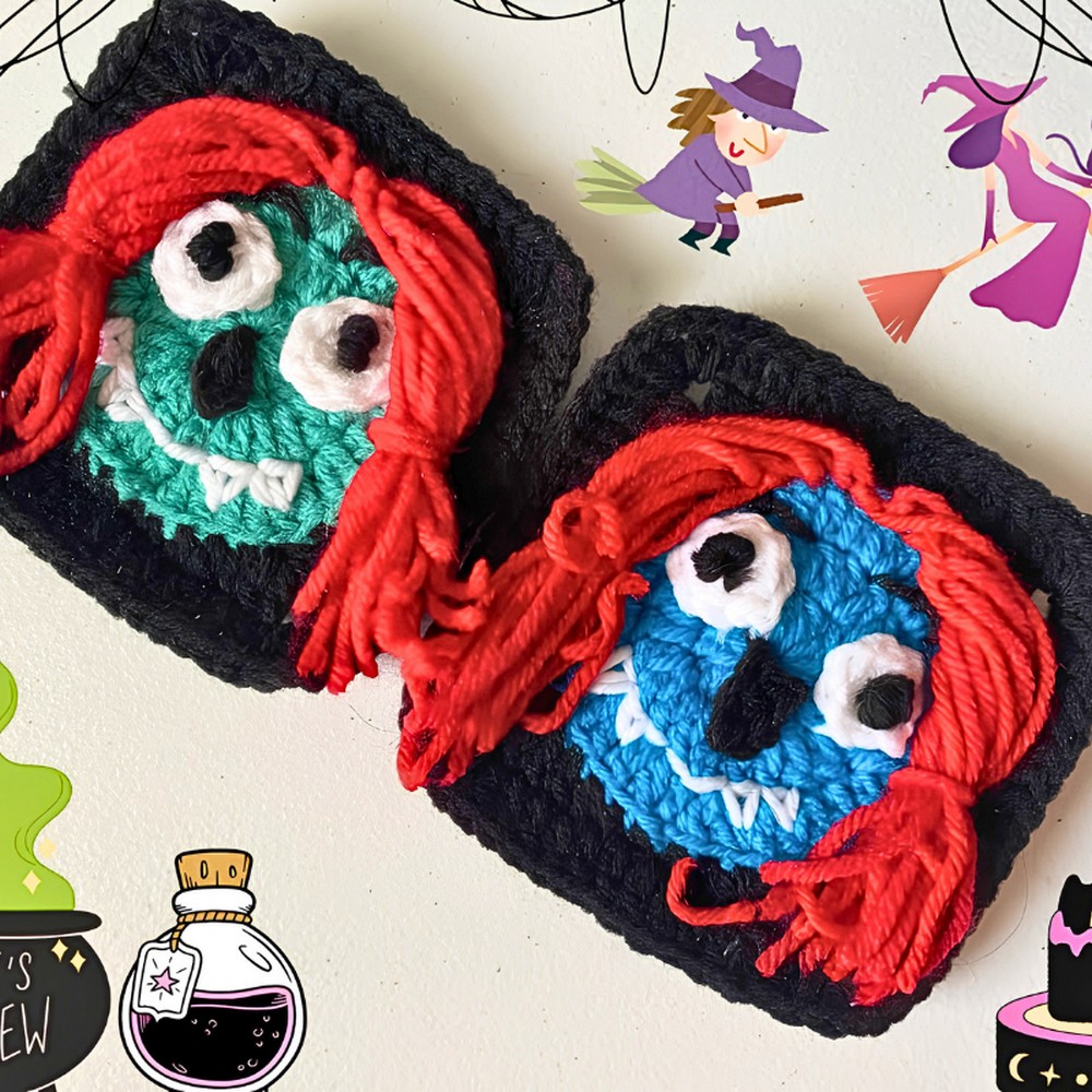 Spooky Crochet Witch Granny Square Halloween Pattern