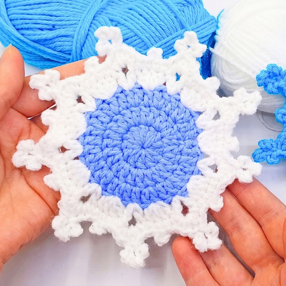 Crochet Snowflake Coaster Patttern For Holiday Decor