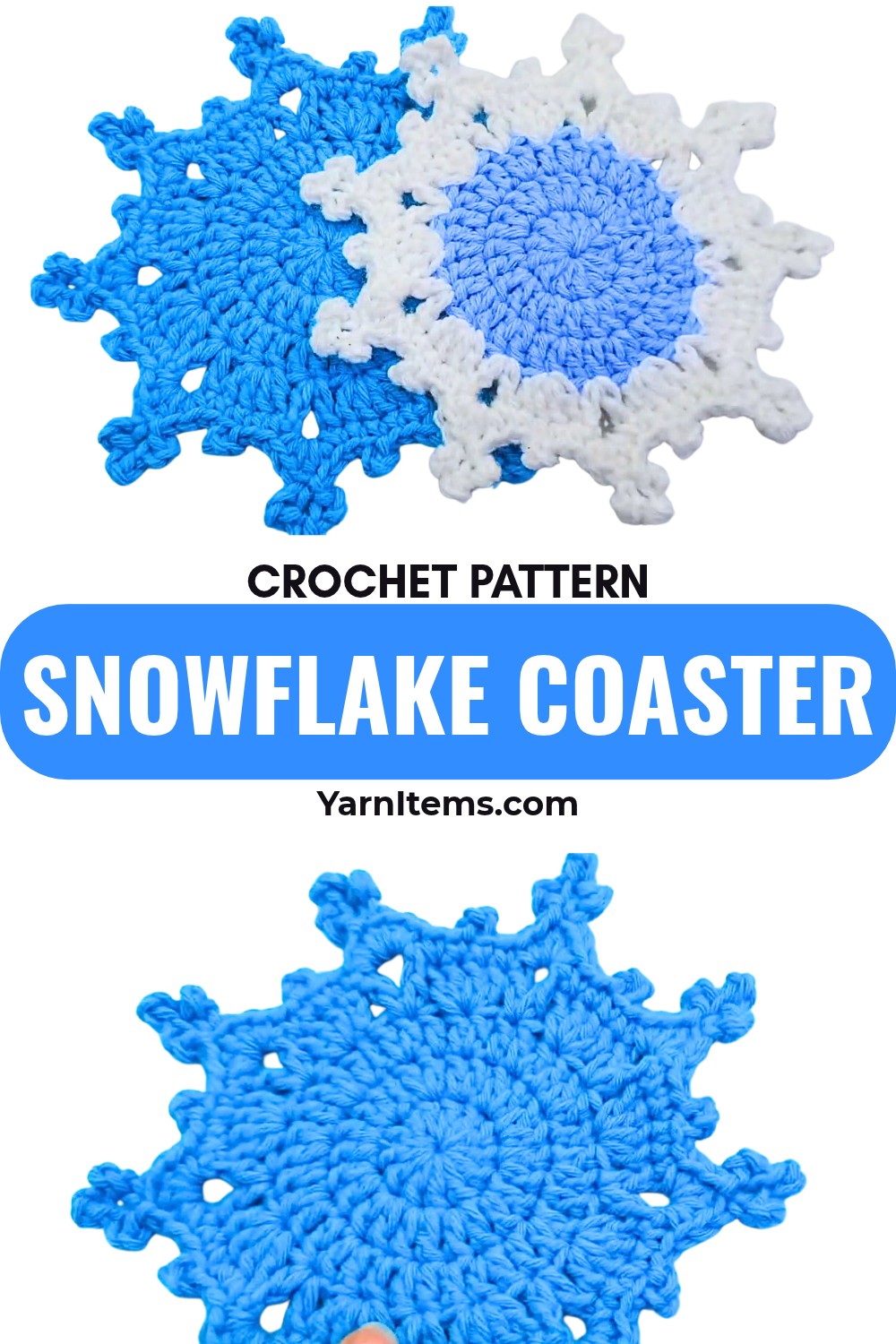 Crochet Snowflake Coaster Patttern For Holiday Decor