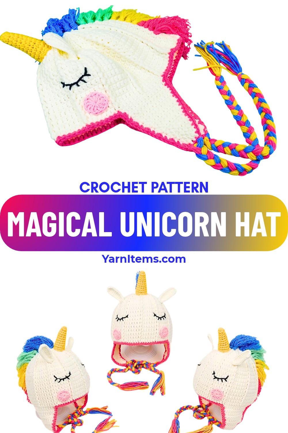 How to Crochet a Magical Unicorn Hat Tutorial