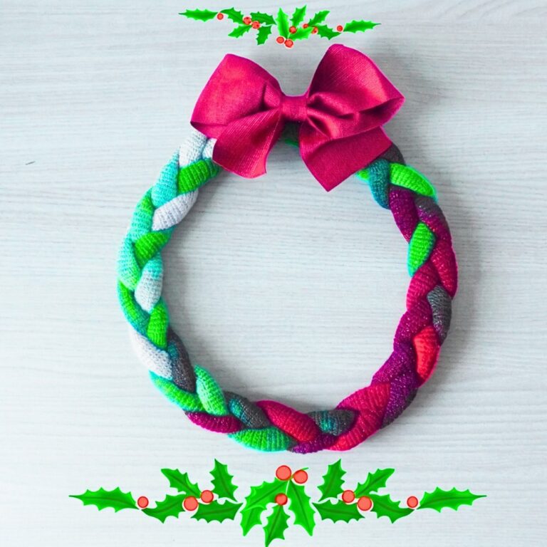 Simple Crochet Christmas Braided Wreath For Easy Decor