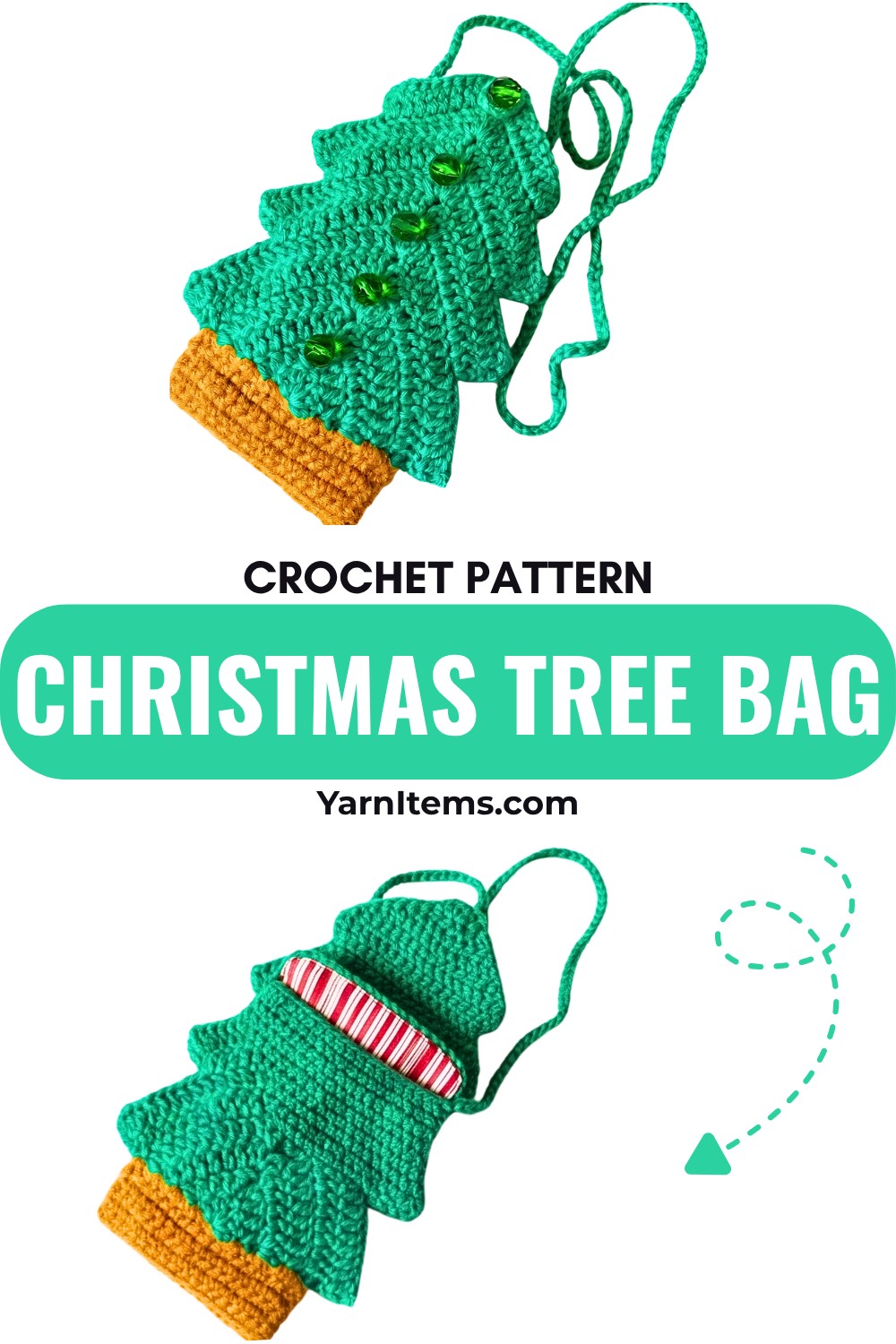 Simple Crochet Christmas Tree Bag Pattern for Holidays