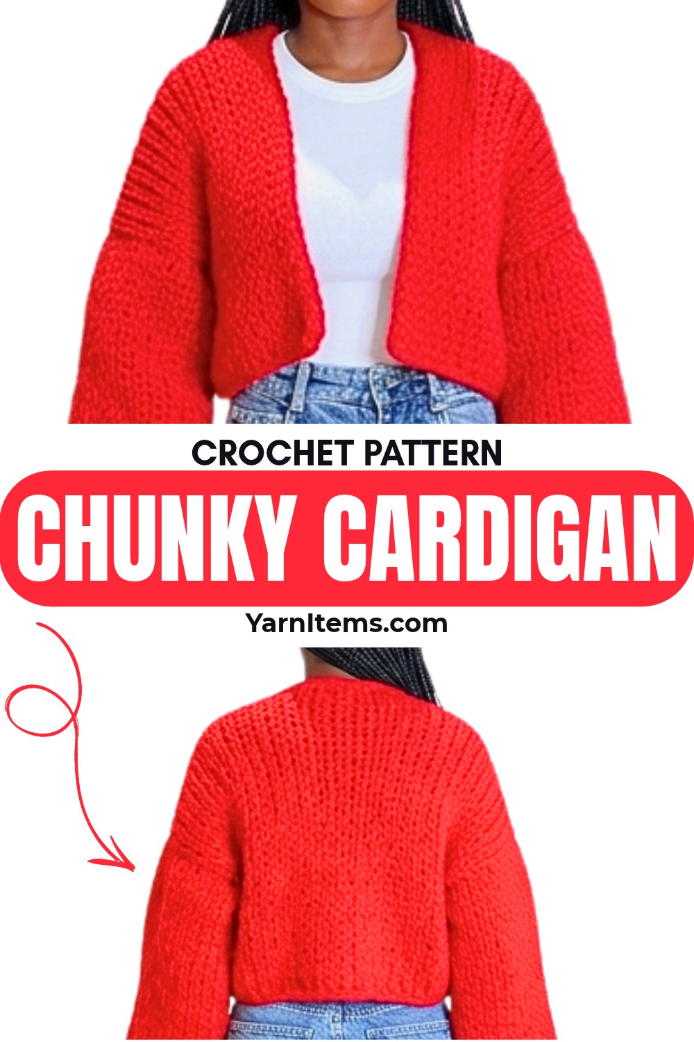 Chunky Crochet Cardigan Pattern with Loose Slip Stitches & Custom Fit