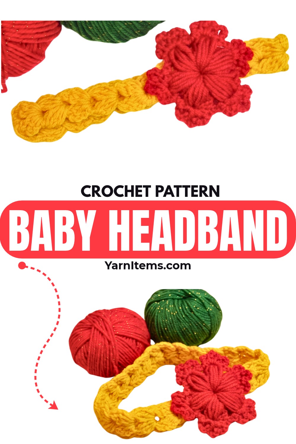 Crochet Baby Headband with Cluster Shells & Flower Detail