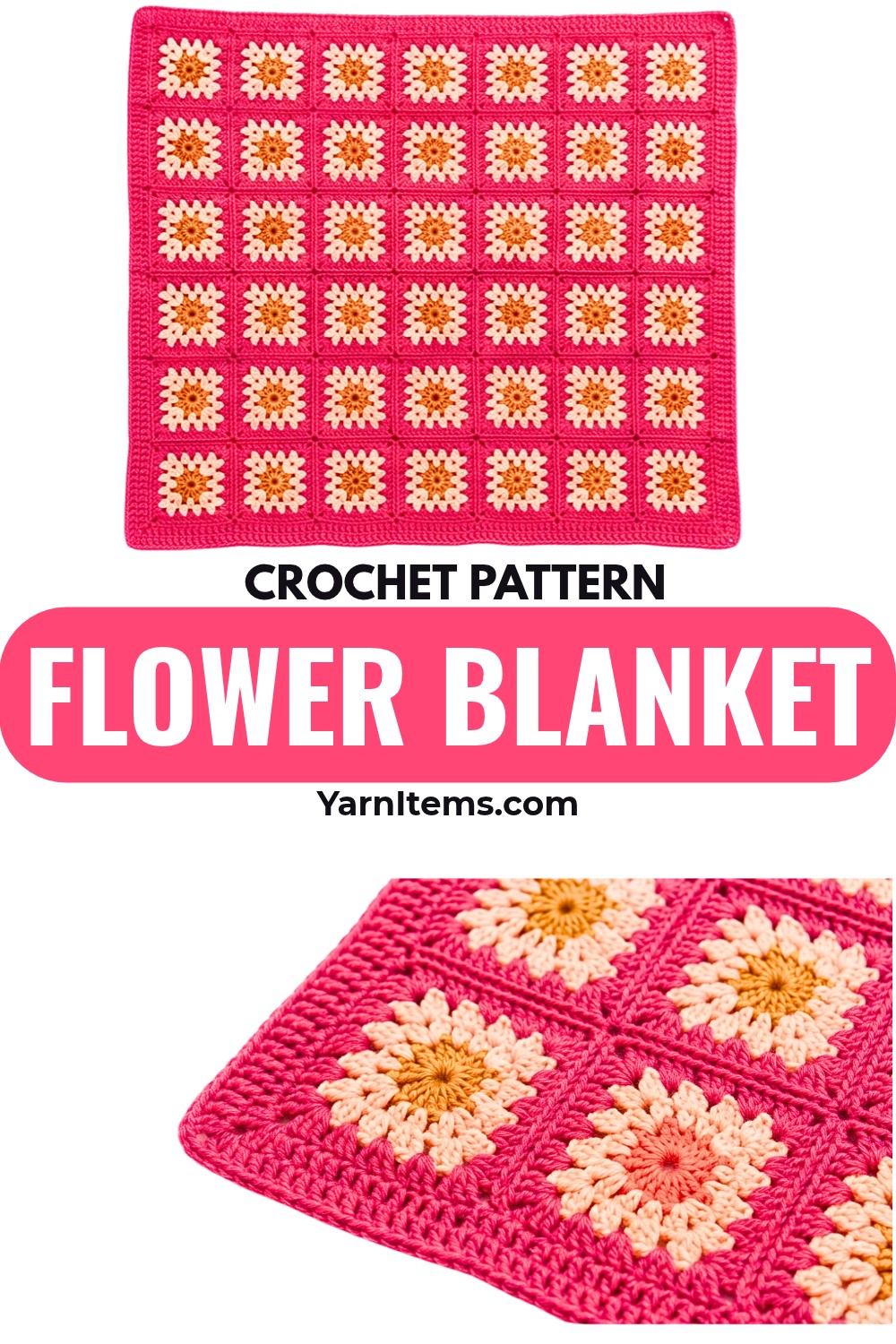 Crochet Daisy Flower Baby Blanket for Beginners