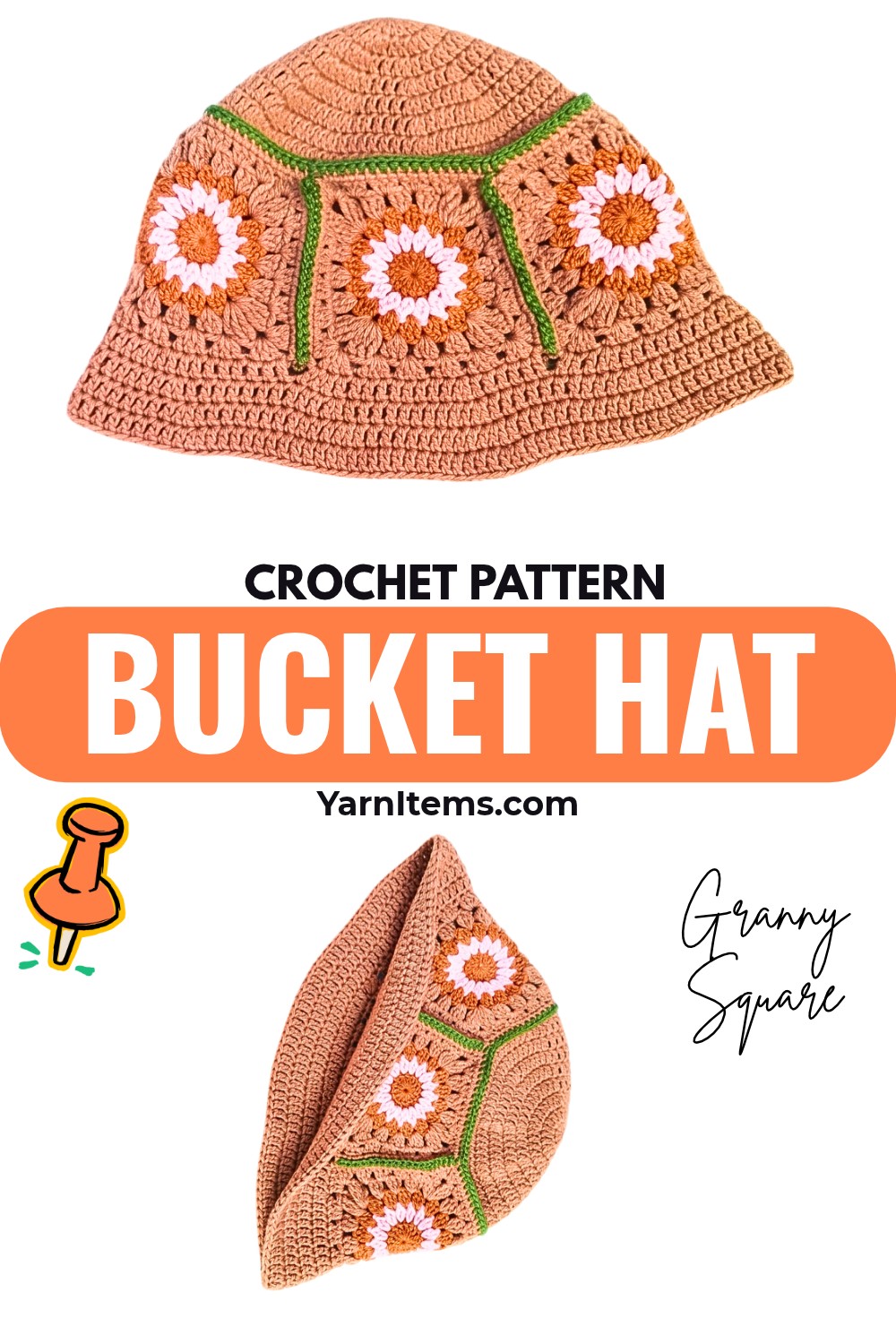 Crochet Granny Square Bucket Hat Pattern Free