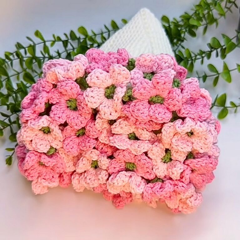 Crochet Hydrangea Bouquet Blanket Pattern For Babies
