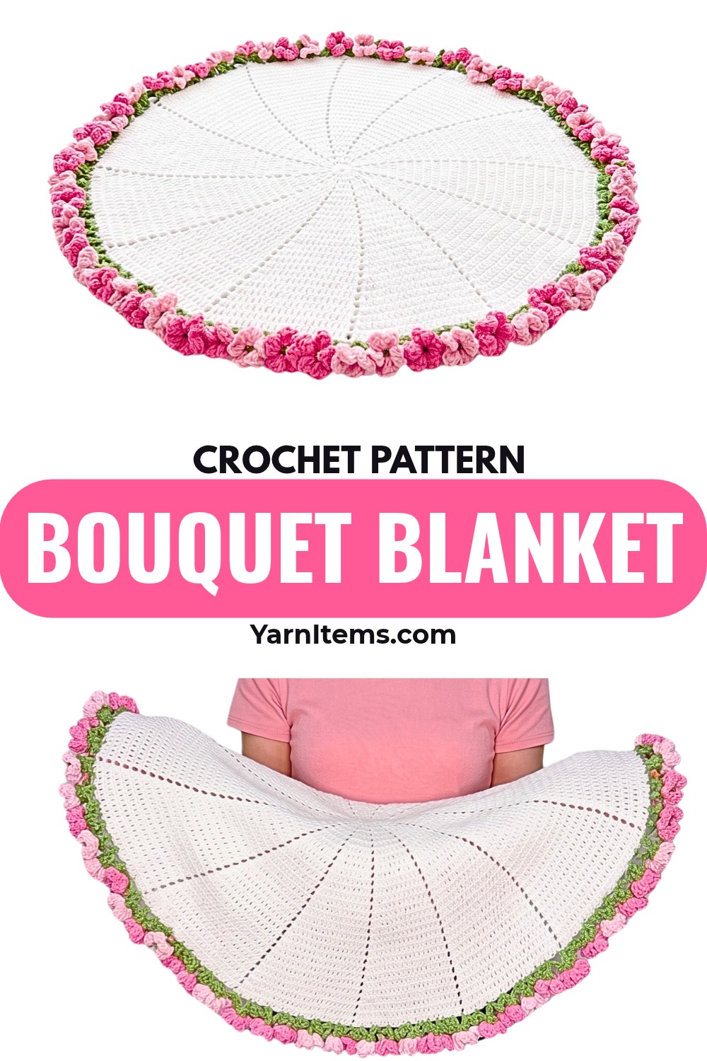 Crochet Hydrangea Bouquet Blanket Pattern For Babies