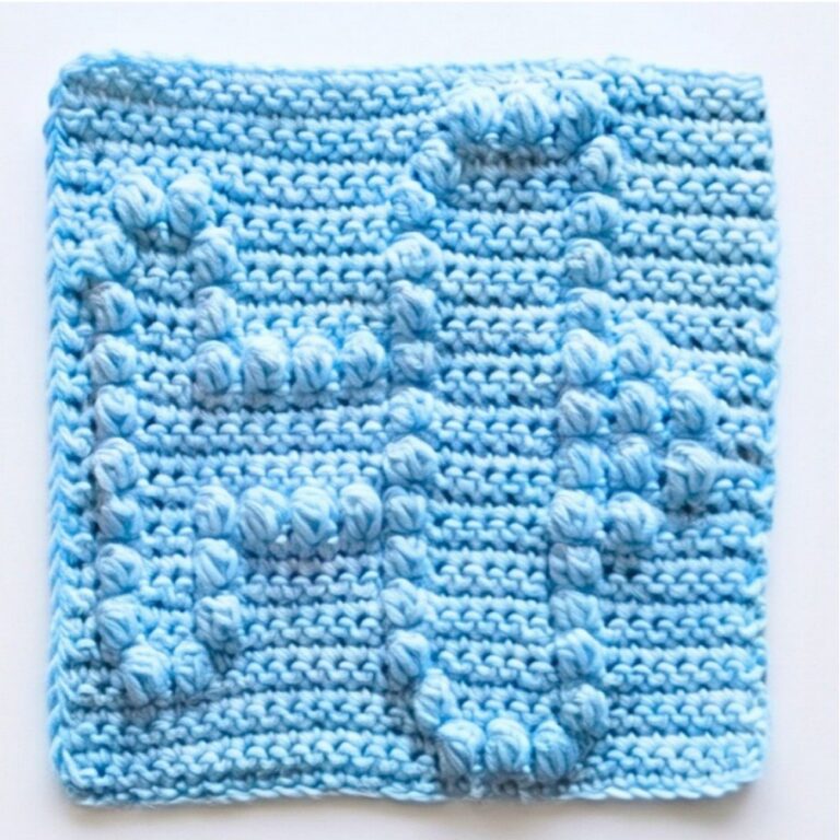 Crochet Popcorn Afghan Square Pattern – Textured 8-Inch Square