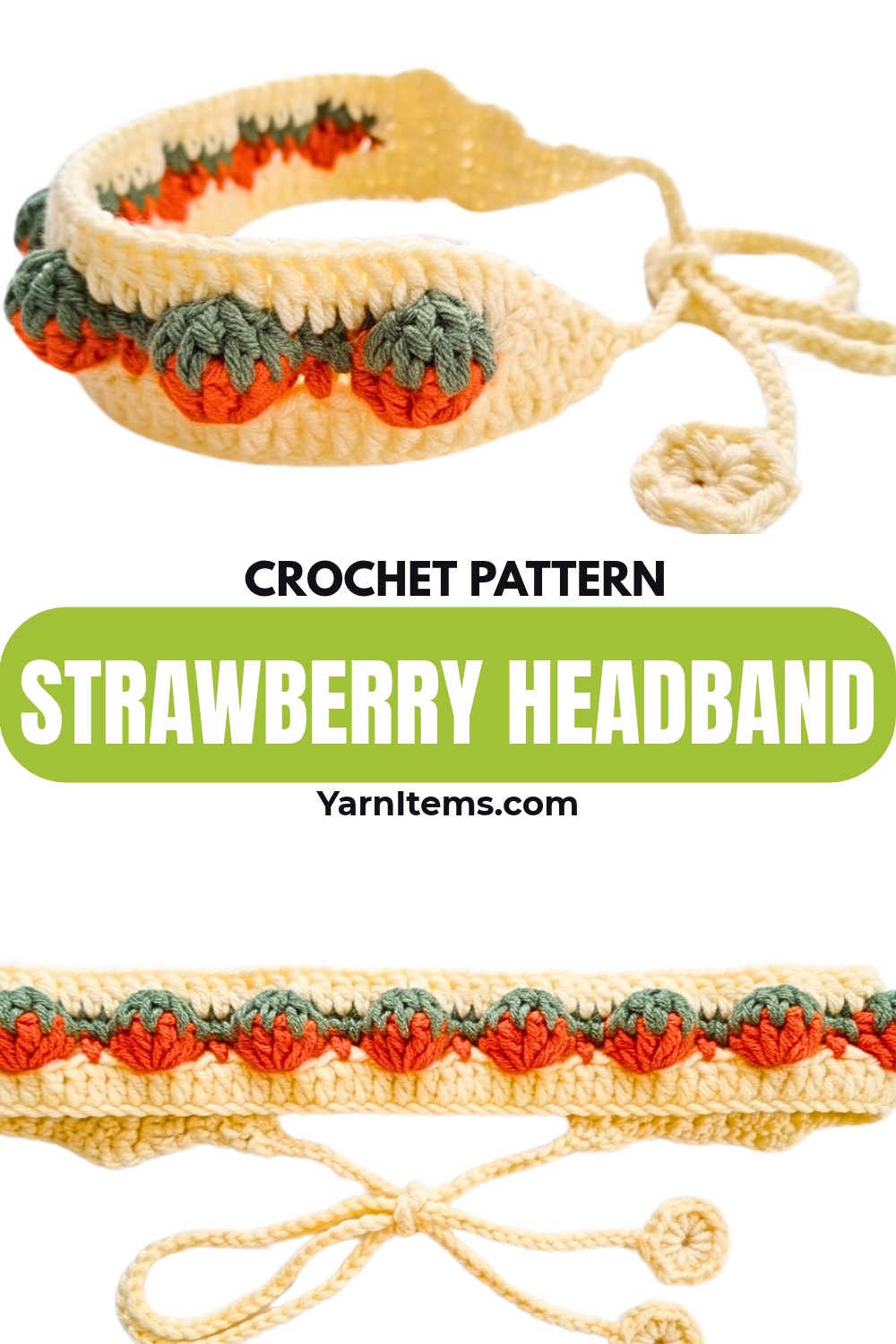 Crochet Strawberry Stitch Headband Pattern Free