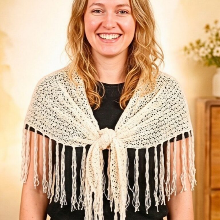 Crochet Triangle Shawl Pattern with Easy One-Row Repeat