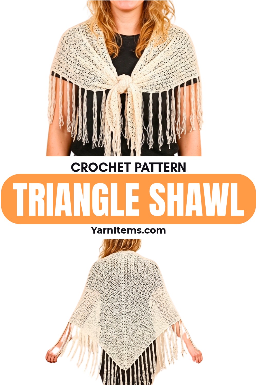 Crochet Triangle Shawl Pattern with Easy One-Row Repeat