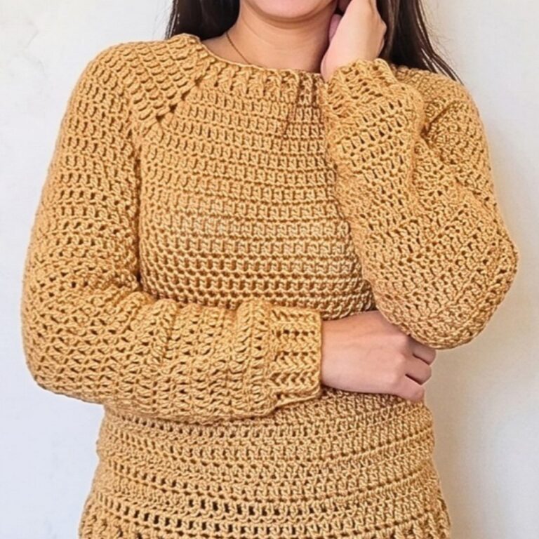 Customizable Top-Down Crochet Raglan Sweater Pattern