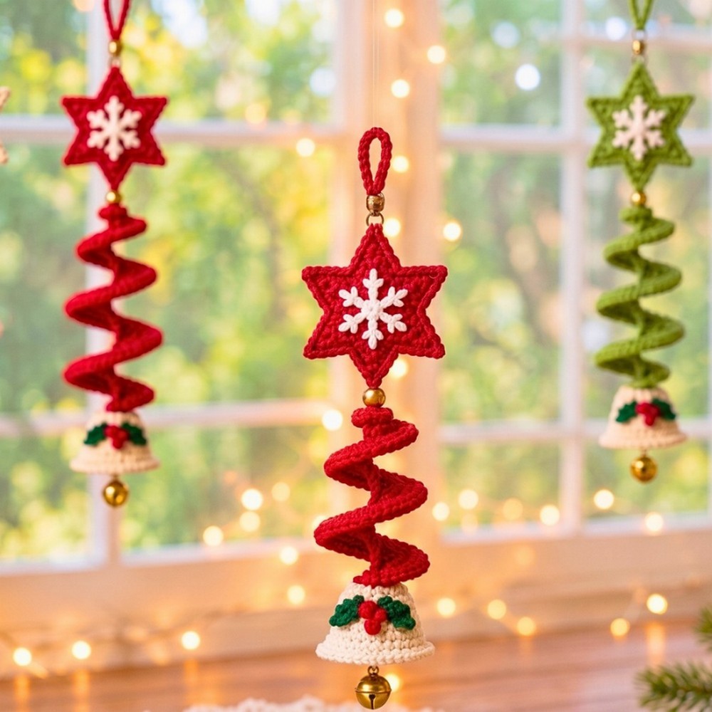 Easy Crochet Christmas Wind Spinner Ornament Pattern