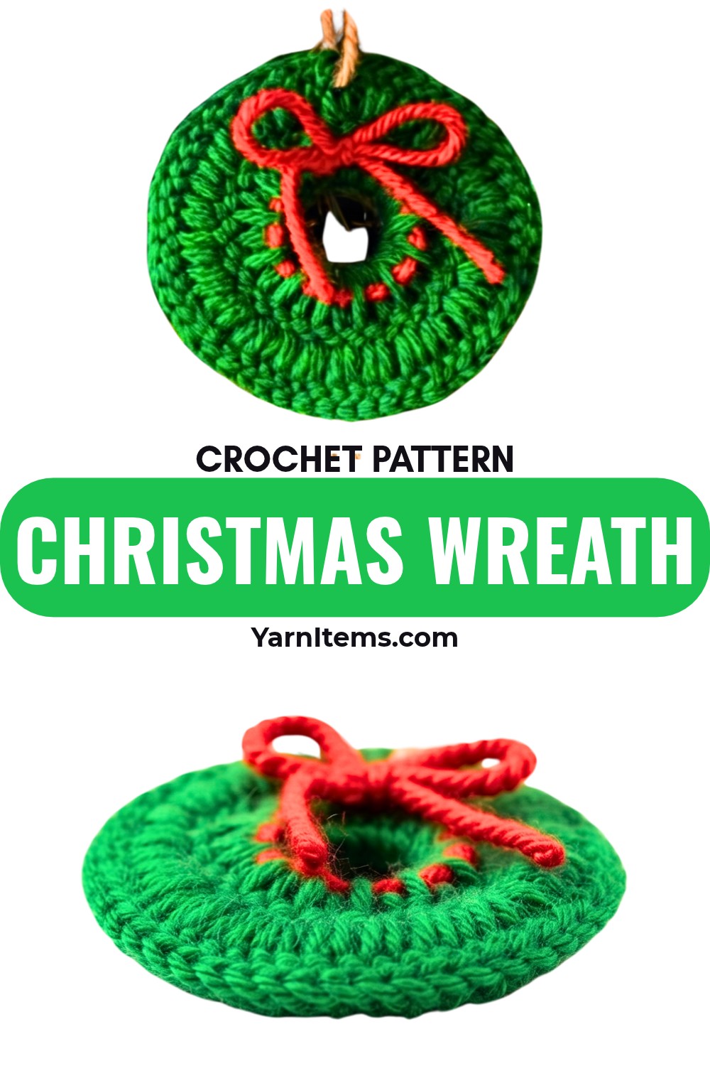 Easy Crochet Christmas Wreath Ornament Pattern For Holiday Decor