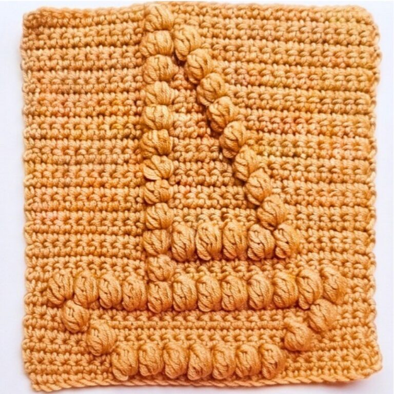 Easy Crochet Popcorn Stitch Pattern – 32-Row Textured Design
