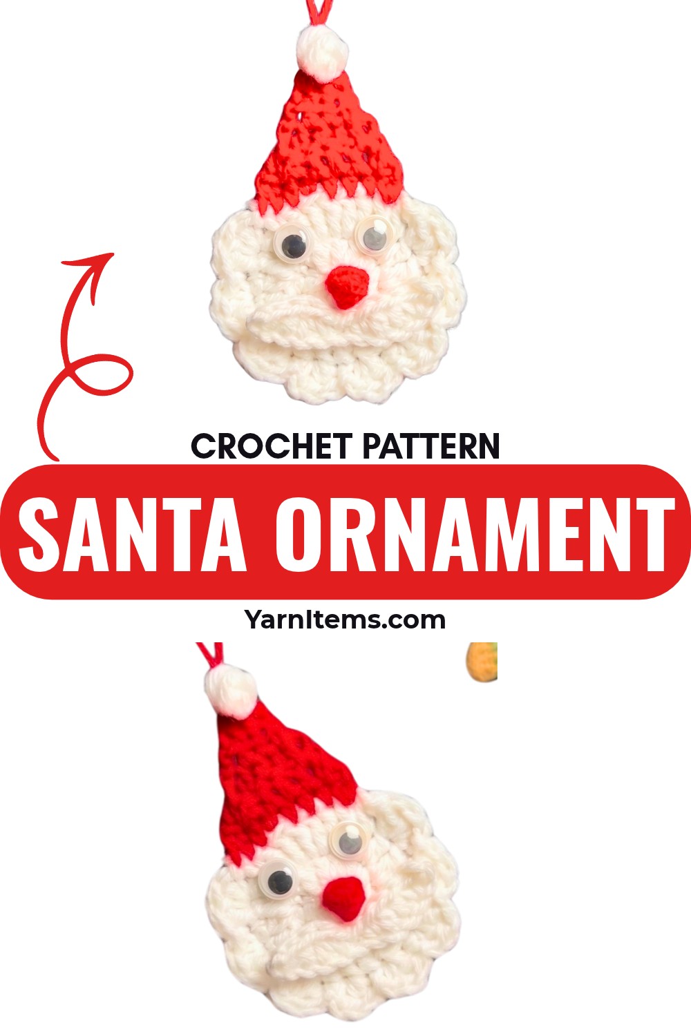 Easy Crochet Santa Christmas Ornament Pattern – Step-by-Step Tutorial