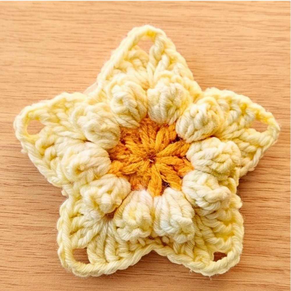 Easy Crochet Star Ornament Pattern with Popcorn Stitches