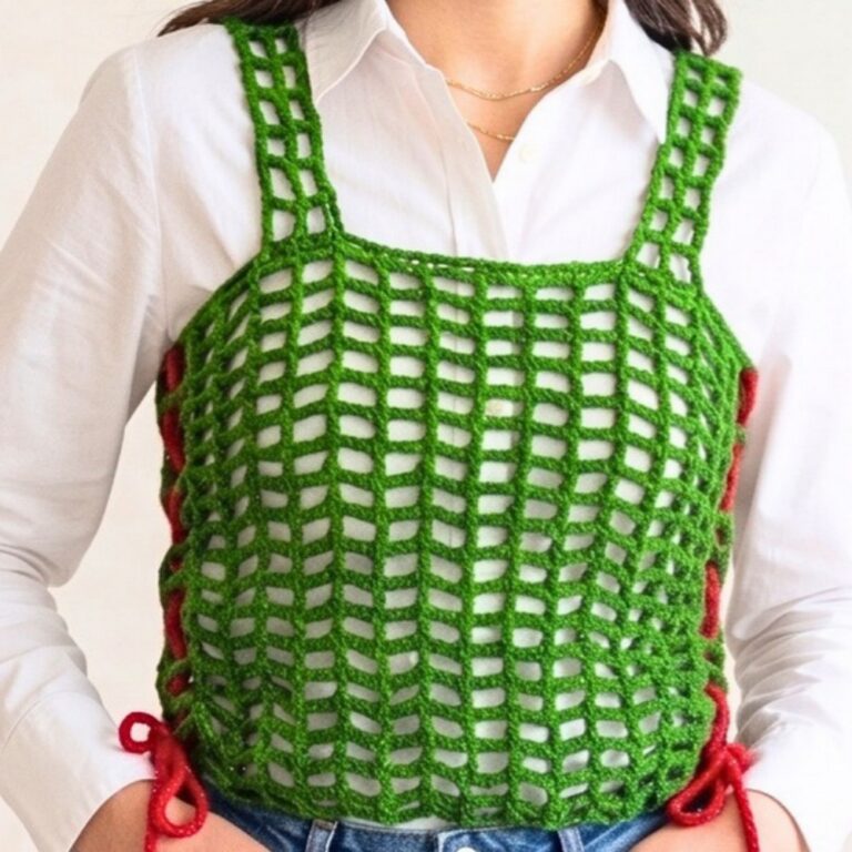 Easy No-Sew Crochet Top Pattern with 2 Rectangles