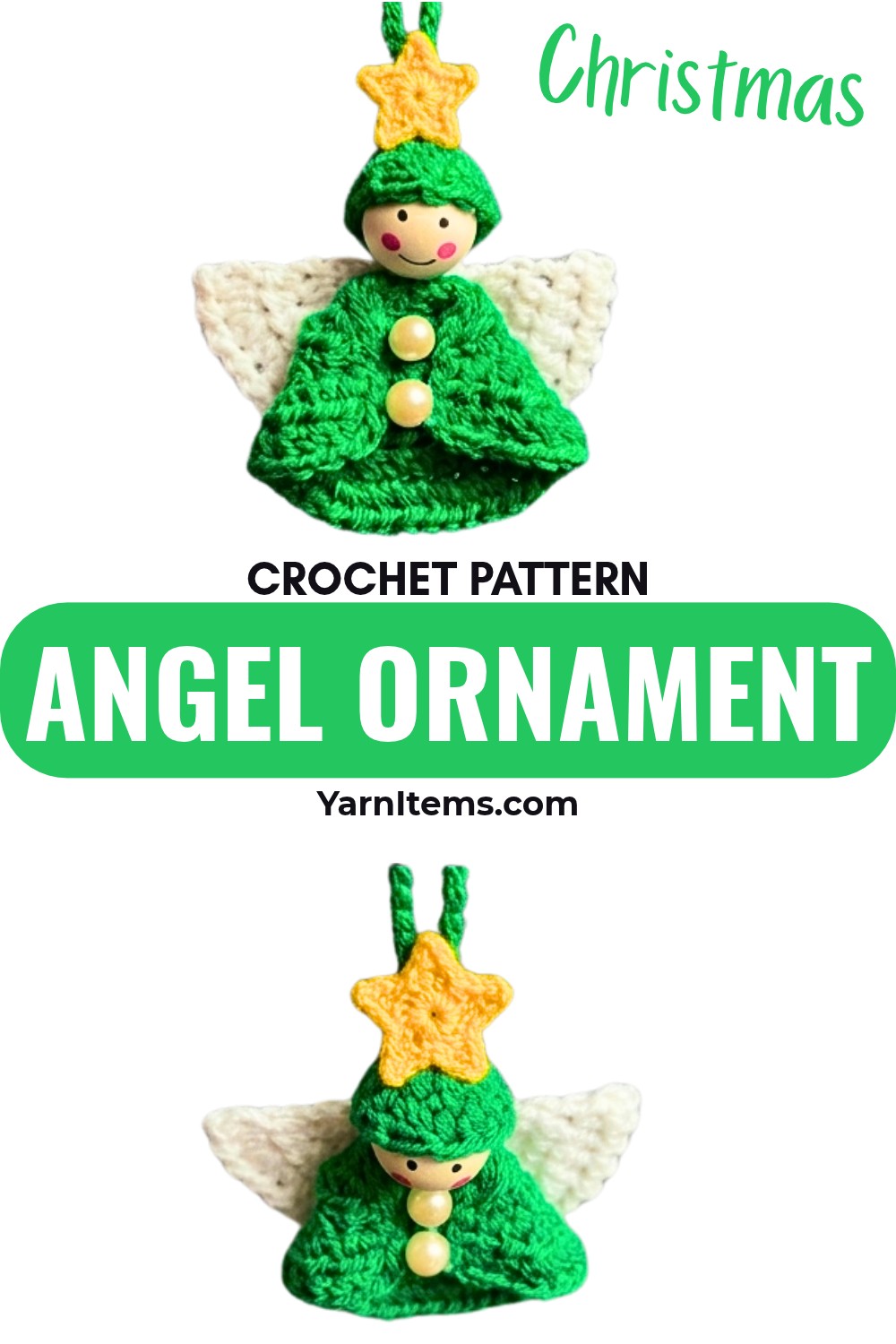 How to Crochet a Christmas Angel Ornament Free Pattern