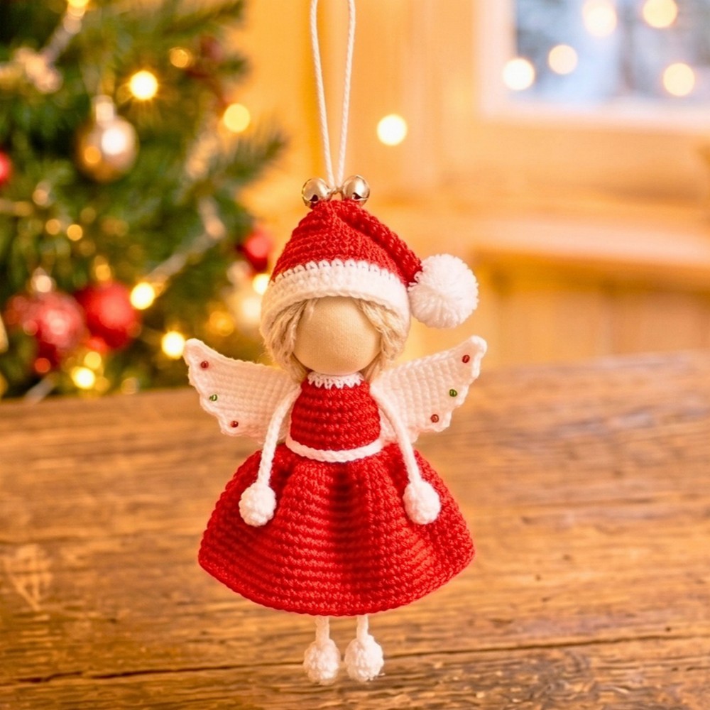 How to Crochet a Mini Santa Angel Ornament