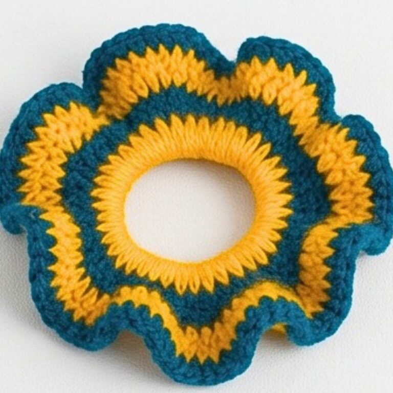 Oversized Crochet Ruffle Scrunchie Pattern