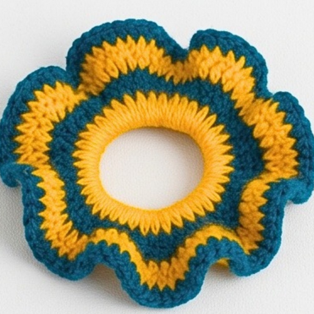 Oversized Crochet Ruffle Scrunchie Pattern