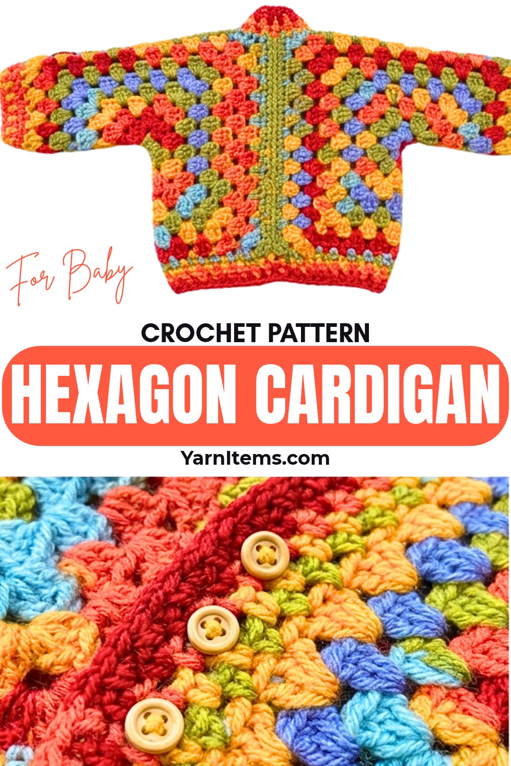 Quick & Easy Crochet Hexagon Baby Cardigan Pattern