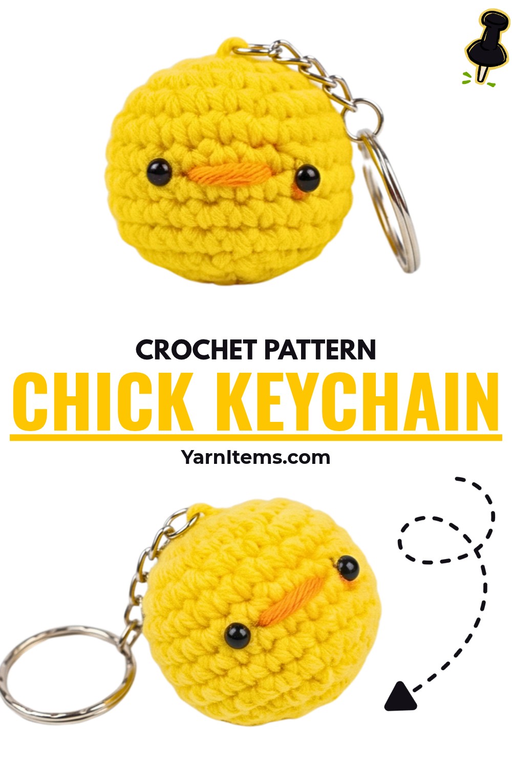 Crochet Amigurumi Chick Keychain Tutorial for Beginners