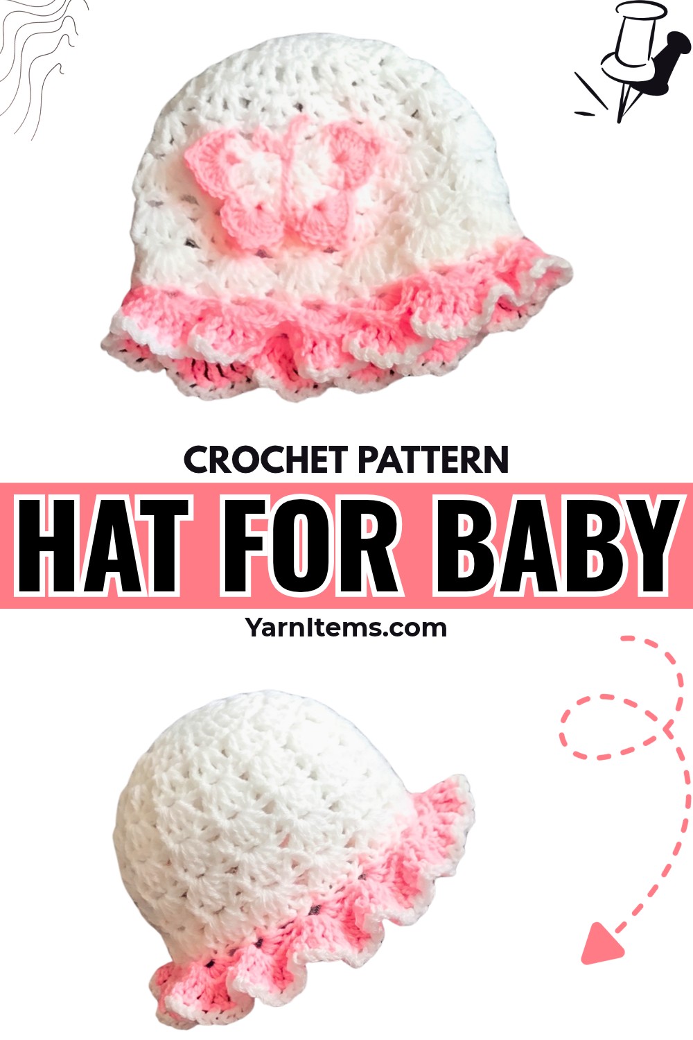 Crochet Baby Hat Pattern for Baby Size
