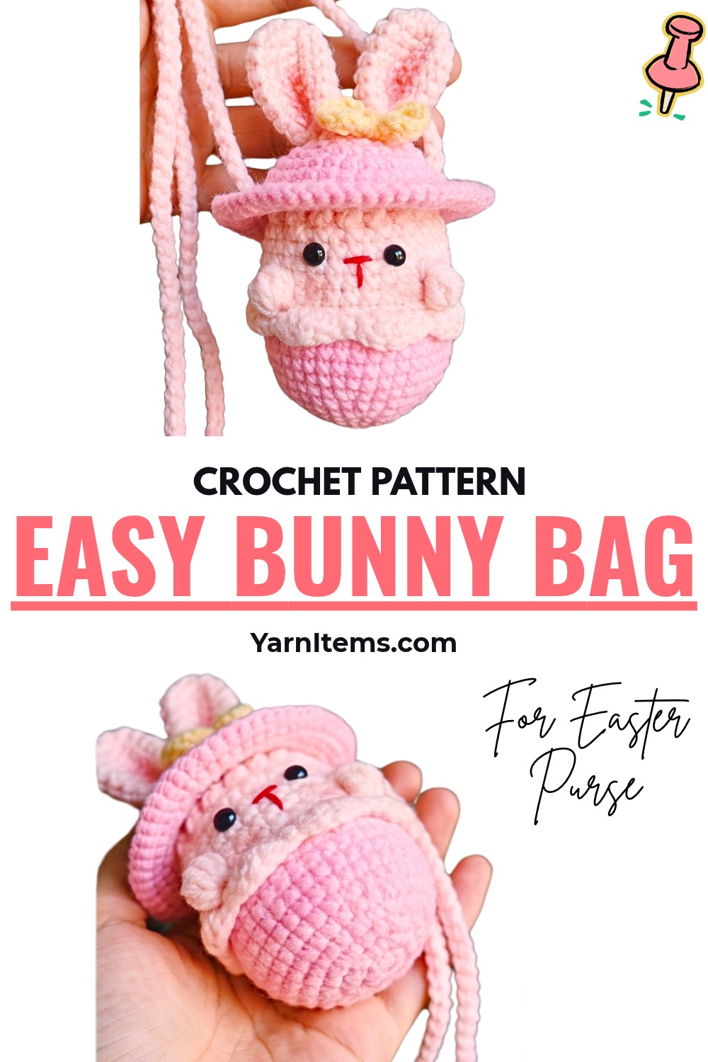 Crochet Bunny Bag Pattern for Easter Purse