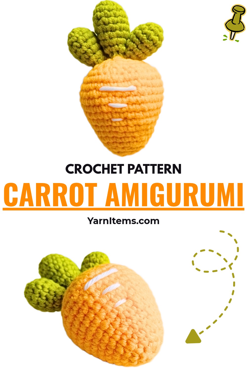 Crochet Carrot Pattern – Easy Amigurumi Carrot Tutorial
