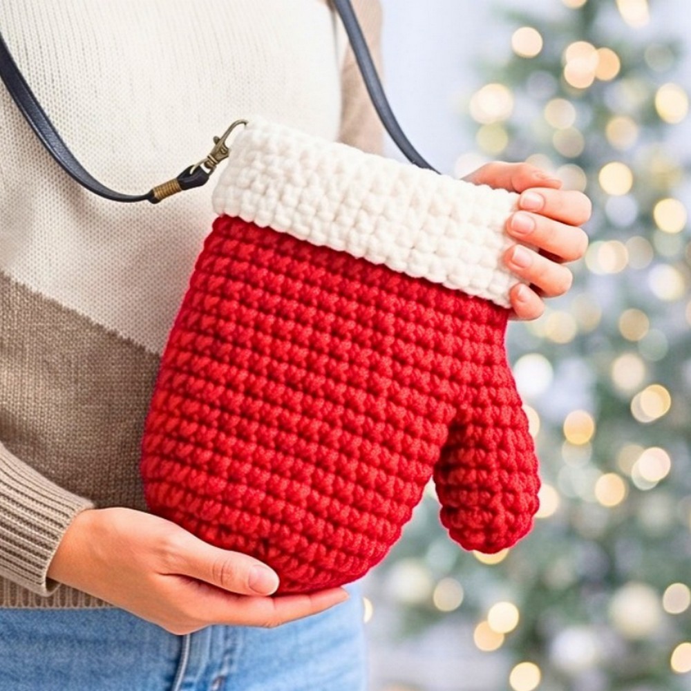 Crochet Christmas Glove Mini Bag Pattern