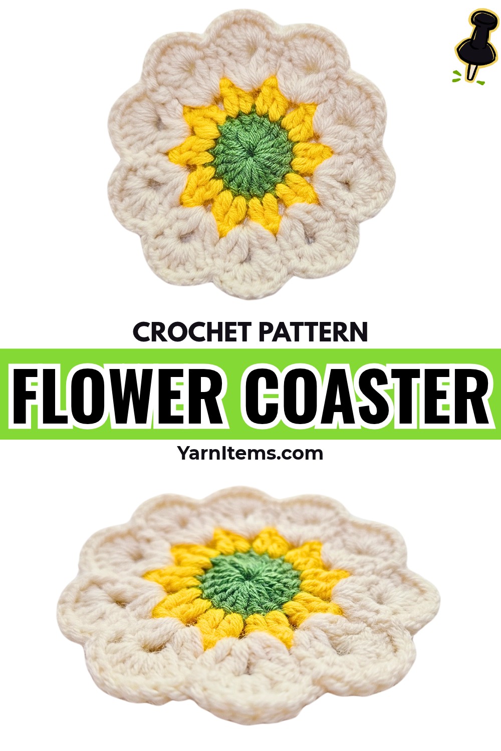 Crochet Flower Coaster Pattern - Step-by-Step