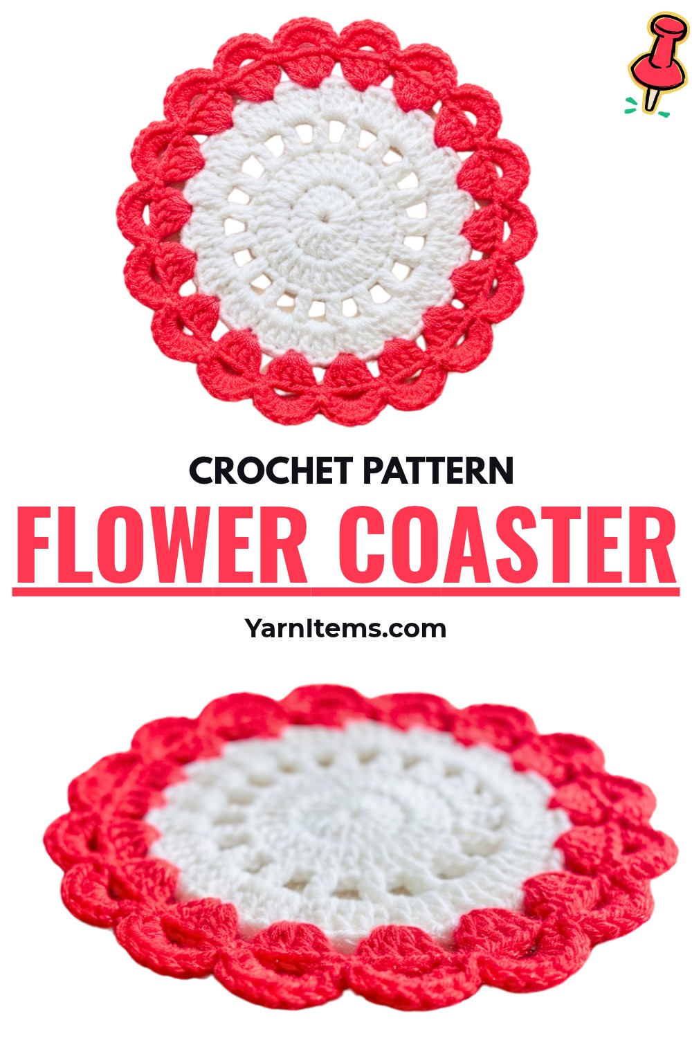 Crochet Flower Coaster Pattern – Step-by-Step