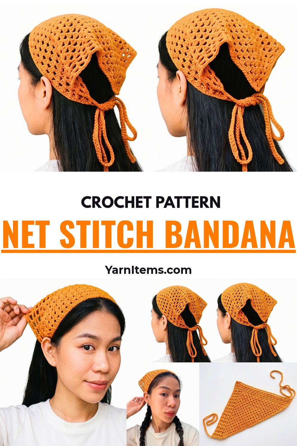 Crochet Granny and Net Stitch Bandana Pattern