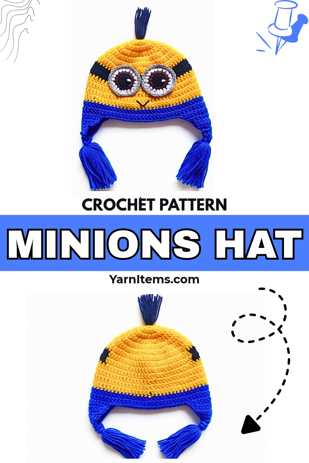 Crochet Minions Hat Pattern for Babies (6-12 Months)